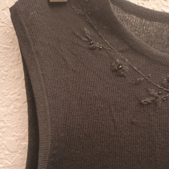 Kasper Medium Petite Classic Black Sweater Dress - Picture 5 of 6